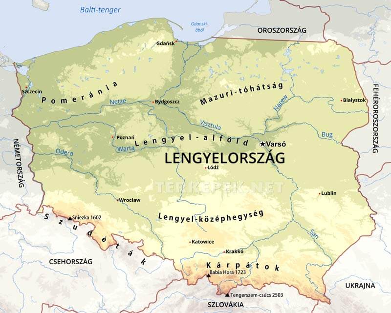 Lengyelország térkép